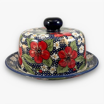 MANUFAKTURA 波蘭陶 靜謐艷紅系列 圓形有蓋烤盤  1個  25 x 25 x 15cm