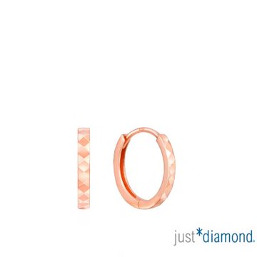 【Just Diamond】鎖心環-圓 18K玫瑰金耳環(網路限定)