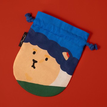 剪耳梵谷貓手工純棉束口袋