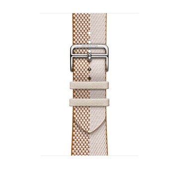 Apple Watch Hermès - 46 公釐 Écru/Écru 淺米色配淺米色 Toile H Double Jeu 錶帶
