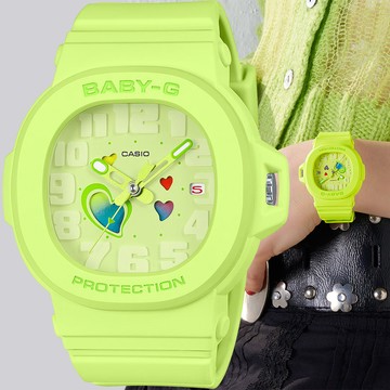CASIO 卡西歐 BABY-G 俏皮愛心 繽紛轉盤指針女錶 手錶(BGA-10-3A)
