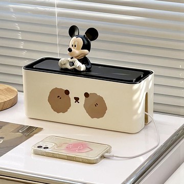 電源線收納盒桌面放插排收納可愛集線器手機數據線理線盒遮擋神器 pb6161