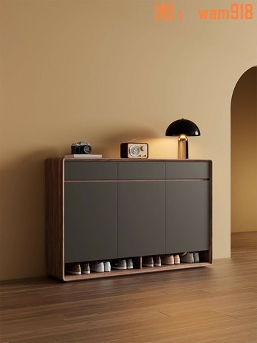 【店長推薦】鞋櫃家用門口現代簡約實木收納儲物櫃入戶玄關櫃大容量一體整裝櫃