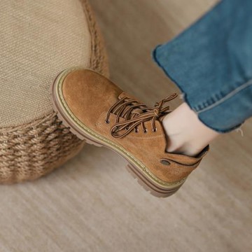 短筒2025秋冬新款百搭厚底踢不爛大黃靴西部靴馬丁靴女真皮短靴