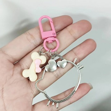 Kitty吊飾🎀 復古凱蒂貓鑰匙扣少女心粉黑掛件小衆高顔值包包掛飾閨蜜禮物 背包吊飾 可愛吊飾 凱蒂貓吊飾 鑰匙扣吊飾