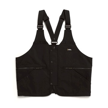 男裝 工裝 兩用背心 - 炭黑色