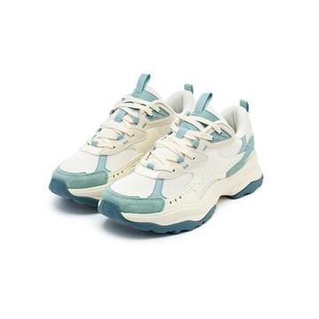 FILA官方直營 WAVY BLOCK 中性運動老爹鞋-白/藍 4-C628Z-150