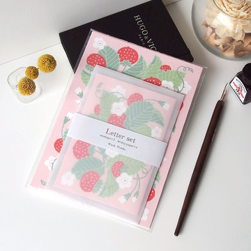 草莓信紙信封組