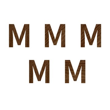 1.5cm英文字母小木片 M 5入