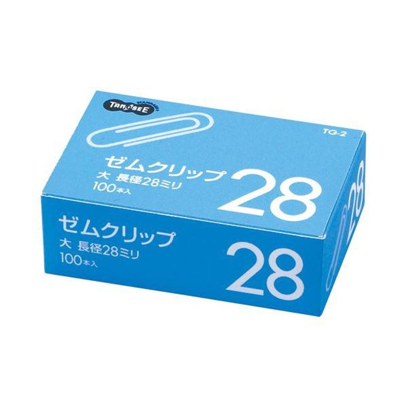 TANOSEE ゼムクリップ 大 28mm シルバー 1箱（100本） 〔×300セット