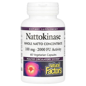 Natural Factors, 納豆激酶，100 毫克，60 粒素食膠囊