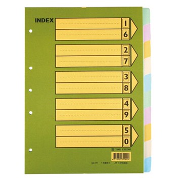 同春 171 A4十段隔頁紙 (10張入/包)