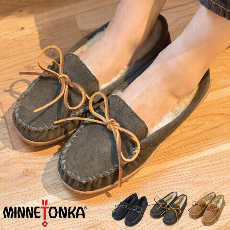 ミネトンカ シープスキン ハードソールモカシン MINNETONKA SHEEPSKIN