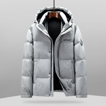 【新款熱賣】男裝冬季新款簡約商務高級感羽絨服男士連帽加厚保暖外套男