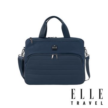 【ELLE】雲感線條系列 13吋手提可擴充筆電包 公事包 (普魯士藍) 拉桿包 旅行商務包 EL83358