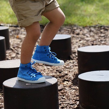 西班牙帆布鞋 CIENTA 61777 59 淺藍色 洗舊布料 童鞋 高筒