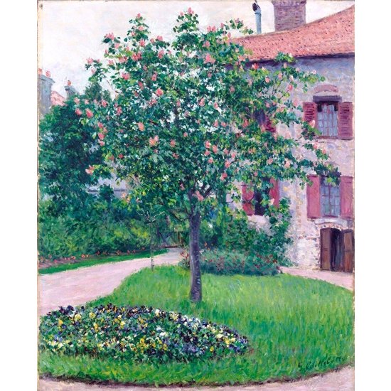 The Blossoming Apple Tree 1882 ギュスターヴ・カイユボット Gustave Caillebotte 手描き油絵複製画　模写　レプリカ