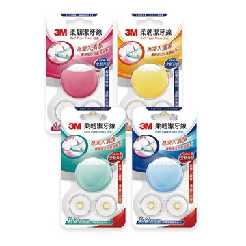 3M 柔韌潔牙線 (3顆潔牙線+6顆補充包)-馬卡龍造型/顏色隨機出貨