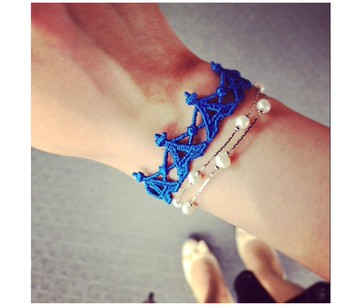 Missiu 法國蕾絲刺繡幸運手環-浪漫鐵塔香頌!!