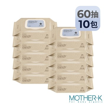 MOTHER-K - 淨護酒精清潔濕紙巾60抽-10包組