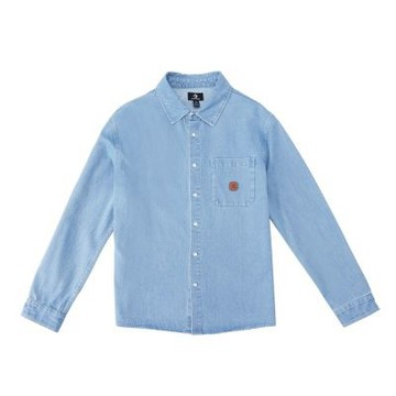 CONVERSE DENIM LS WOVEN TOP LT DENIM BLUE 男女 長袖襯衫 UCJ418-UHC