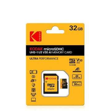 【柯達KODAK】MicroSD 32GB (UHS-I U3/V30/A1)高速記憶卡-黑色