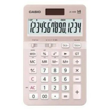 【史代新文具】卡西歐CASIO JS-40B-PK 櫻花粉太陽能14位計算機