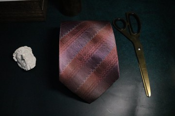 櫻花粉條紋領帶真絲浪漫休閒窄版necktie