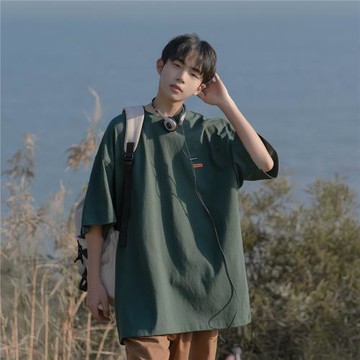 日系cityboy純棉t恤男短袖夏季潮流簡約寬松半袖體恤男生夏裝上衣