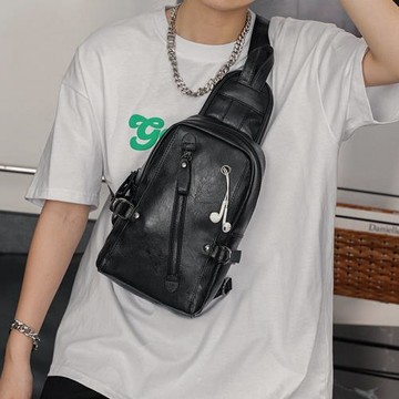 新款大容量休閑胸包 韓版男包潮流時尚小背包單肩包后背包潮男包