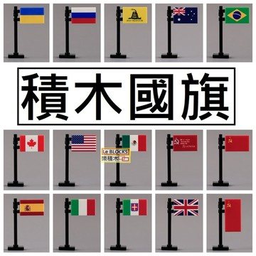 樂積木【當日出貨】第三方 積木國旗 印刷 烏克蘭 澳大利亞 巴西荷蘭法國 德國 西班牙 墨西哥 英國 美國 積木 蘇