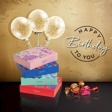 [快速出貨]生日快樂.ᐟ【GODIVA】童趣巧克力禮盒（櫻花粉／糖果紅／微風藍／寶石藍）