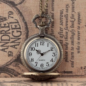 龍年中國風格時尚復古石英經典老人懷表男女士古董禮品手表大號