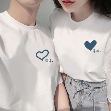 🚀隔日到貨🚀2026新款夏季情侶服大學t情侶衣韓版寬鬆閨蜜上衣寬鬆圓領男女同款透氣圓領t恤超萌推薦大碼短袖棉質短t男女