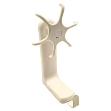 懶角落 廚房旋轉掛鉤 6鉤 白色 免打孔 承重4kg  1個