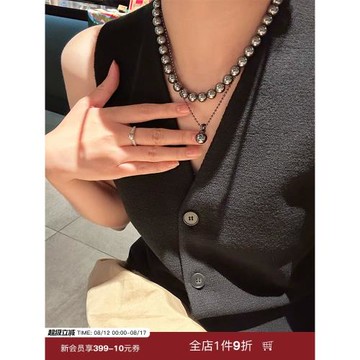 蜜蜂媽手作倪妮同款大溪地黑珍珠項鏈女新款輕奢疊戴鎖骨鏈毛衣鏈