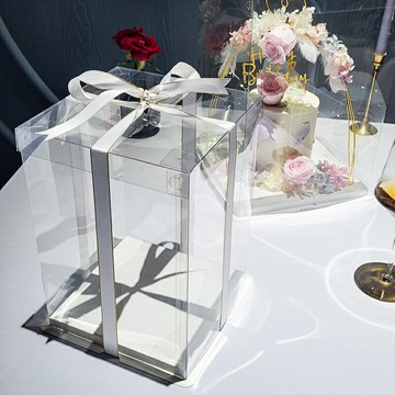 蛋糕包裝盒 西點盒 盒姐姐 網紅生日蛋糕盒包裝盒子4/6/8寸方形雙層加高蛋糕盒透明