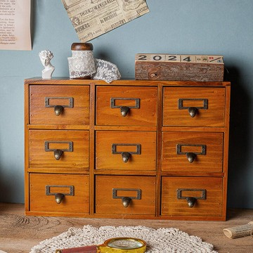 【含稅/免運】 辦公桌收納柜抽屜式大號木質家用臥室桌面多層膠帶手帳收納盒日式