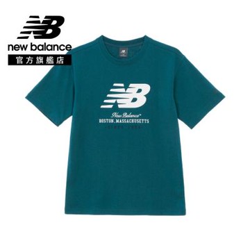 【New Balance】簡約LOGO短袖上衣_男性_綠色_MT61V75RAAZ