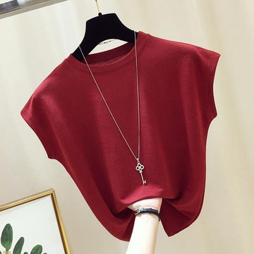 【🍒櫻桃大尺碼】M-5XL 大尺碼蝙蝠袖寬鬆針織衫女短袖薄款夏季新品洋氣圓領正肩通勤上衣薄