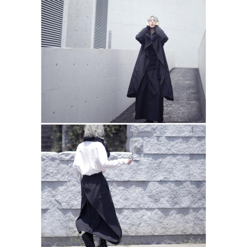 ロングスカート メンズ フェイクレイヤード バルーンスカート 変形 