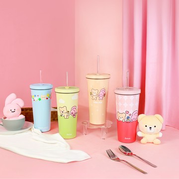 【Oolab 良杯製所】PINK&VEN系列 不鏽鋼陶瓷易潔層吸管杯710ML 保溫 保冷 水杯 水壺 手搖 限量聯名