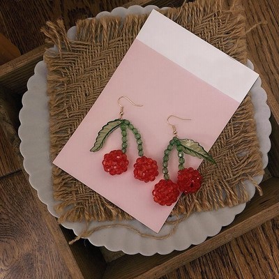 K10PG★チェリーピアス　フック　ピンク　パール　かわいい　さくらんぼ　春夏 K10PG☆チェリーピアスフックピンクパールかわいいさくらんぼ春夏