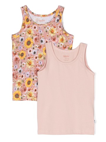 Molo - sleeveless tank top (set of two) - kids - Organic Cotton/Spandex/Elastane - 98-104 - Pink