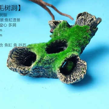 水族樹脂沉木青苔魚缸造景 裝飾擺件 植絨躲避洞 仿真枯木 魚缸造景