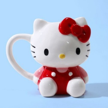 Sanrio 三麗鷗 凱蒂貓立體造型馬克杯 200ml｜Hello Kitty 陶瓷杯 兒童水杯 日本進口