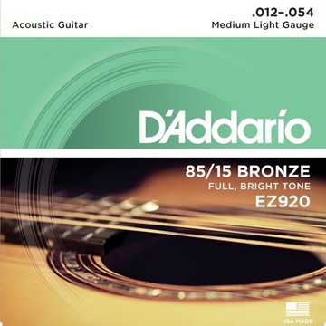 D'Addario 民謠吉他弦 EZ920 85/15 BRONZE .012-.054鋼弦【黃石樂器】