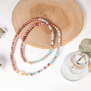 粉彩撞色108念珠 | 壽山石/白瑪瑙