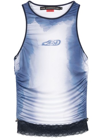Andersson Bell - logo-print sleeveless top - women - Fabric - XS - Blue