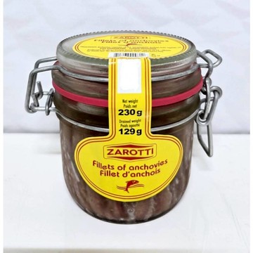 【億明食品】 義大利🇮🇹 葵花油漬鯷魚 230g｜鯷魚 油漬鯷魚ZAROTTI Fillets of Anchovies